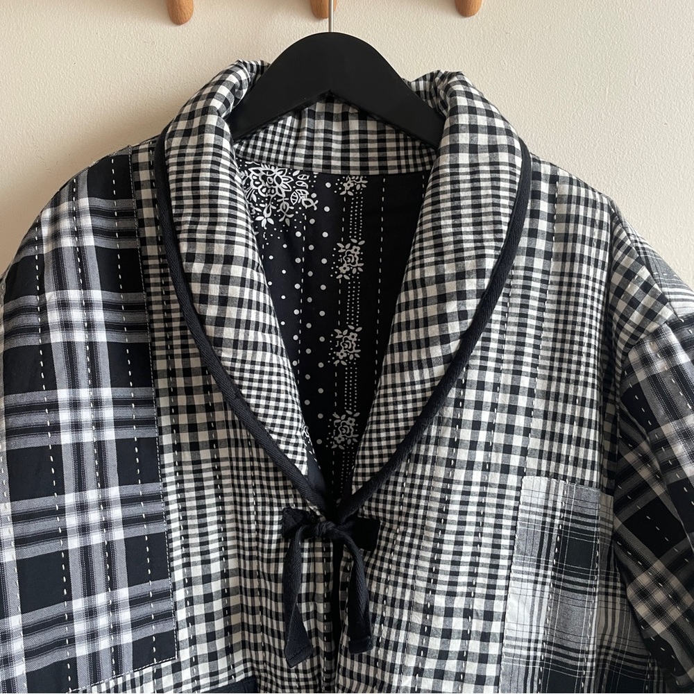 THE GREAT. Checkered Black and White Blazer - Picture 2 of 14
